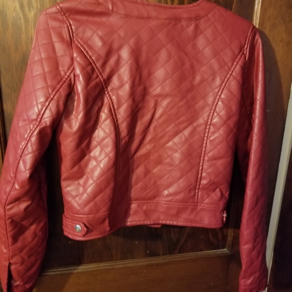 Charlotte Russe red faux leather jacket. - Picture 4 of 4